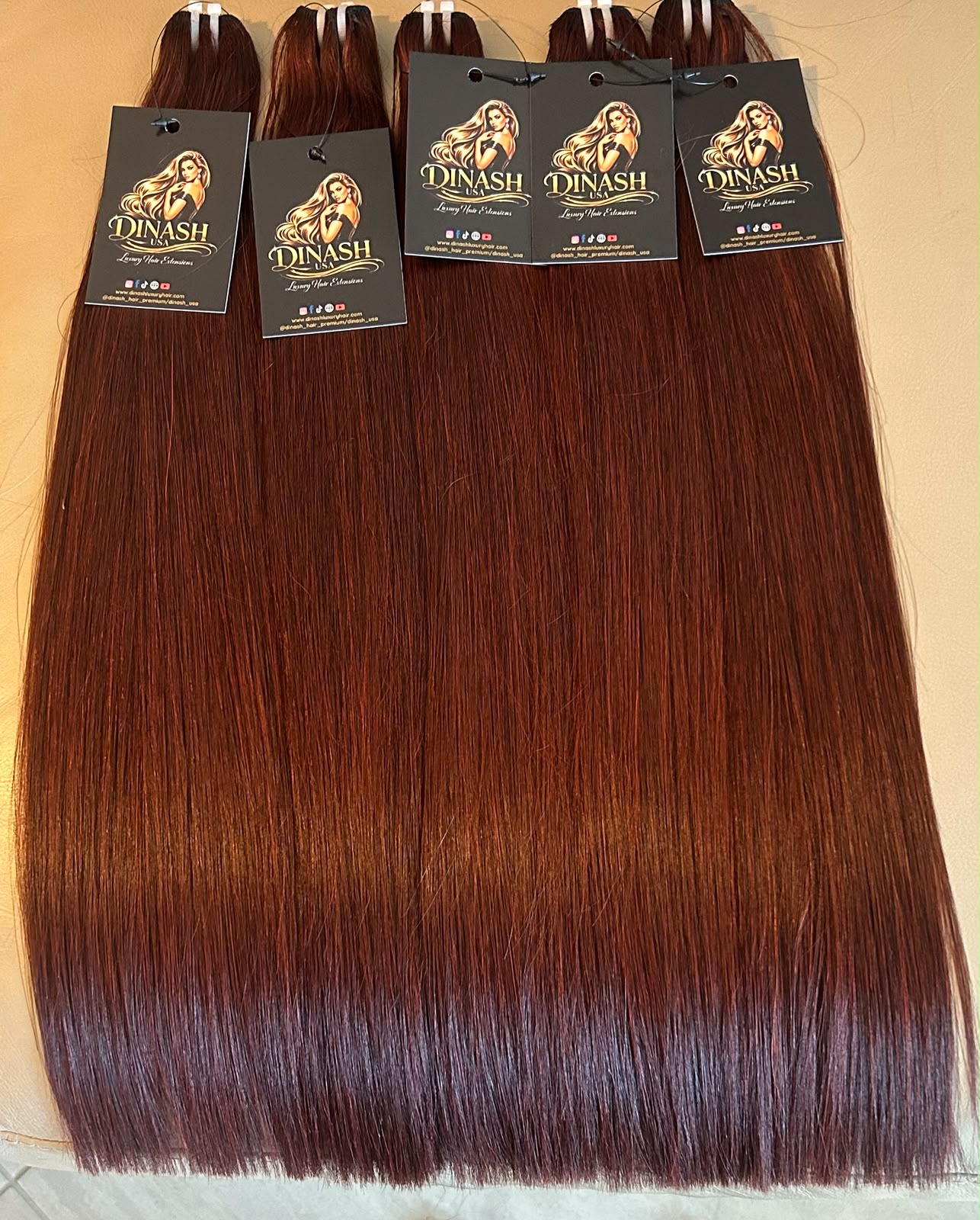 #130 Burgundy - Straight - (Weft)