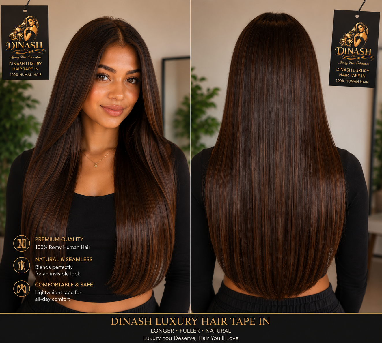 #4 Chocolate Brown:  (Tape-in) - Straight