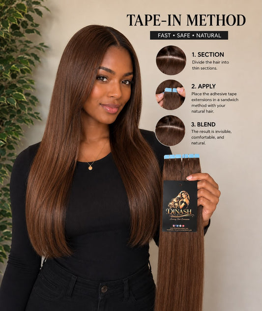 #8 Light Brown: (Tape-in) - Straight