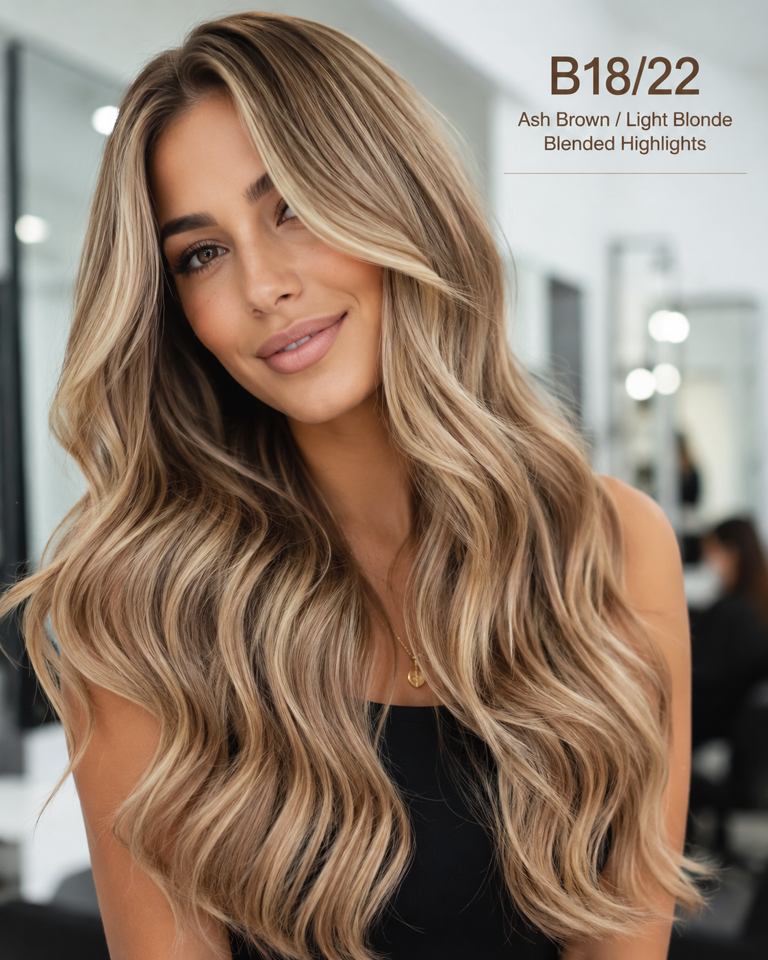 B18/22 Beige Blonde Balayage, Highlight (Weft) - Straight
