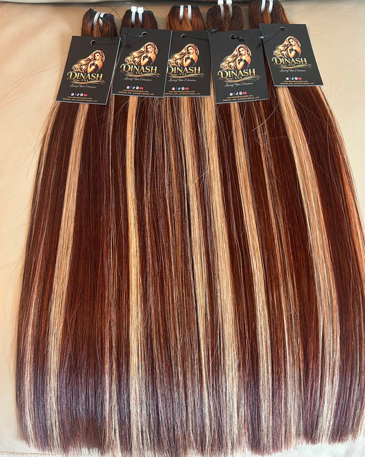 B1B/4 Dark to Light Balayage / Highlight Brown & Blonde (Weft) - Straight