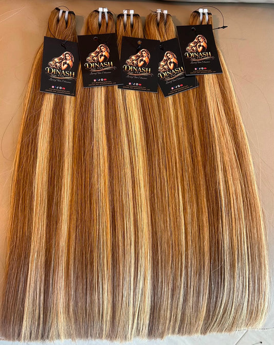 B18/22 Beige Blonde Balayage, Highlight (Weft) - Straight